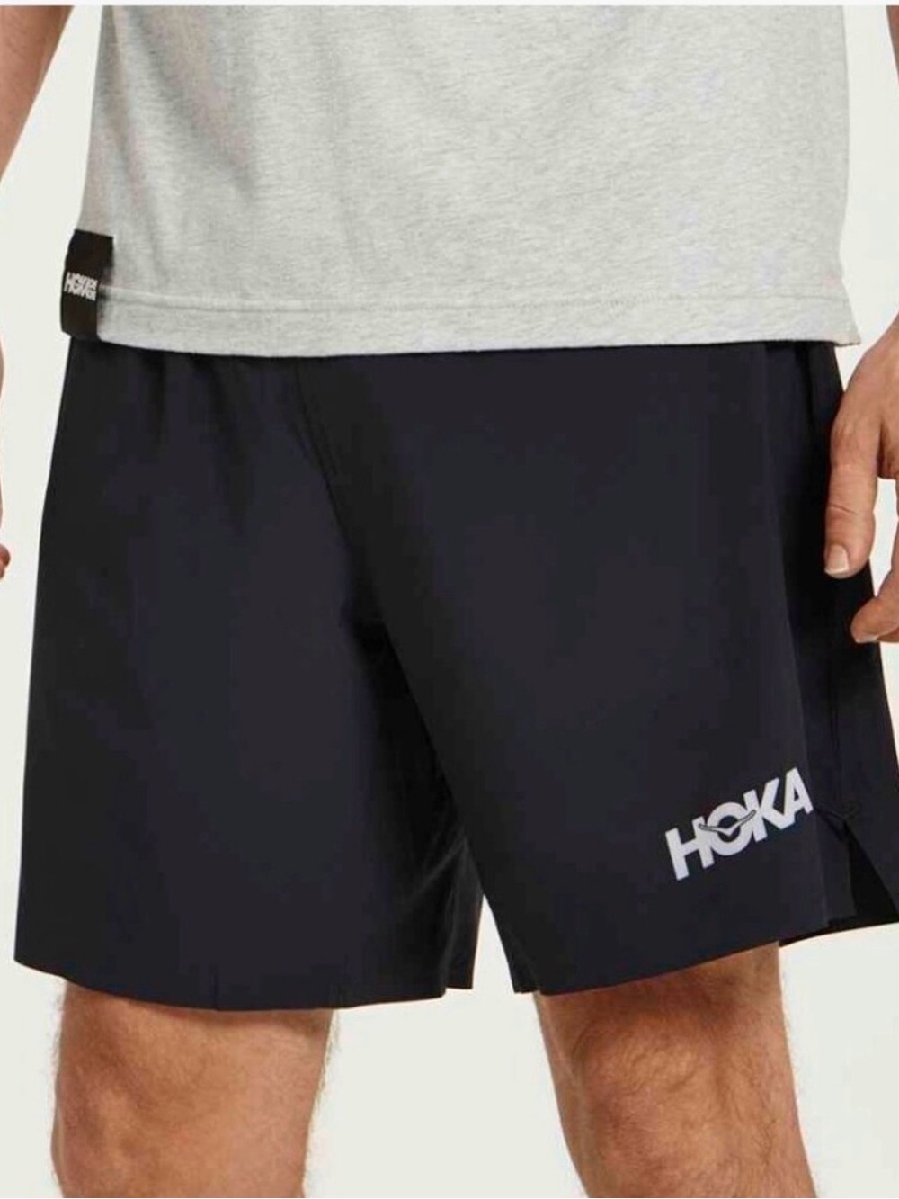 Hoka One One Men's Black performance Woven 7” Short Size Small NEW!
